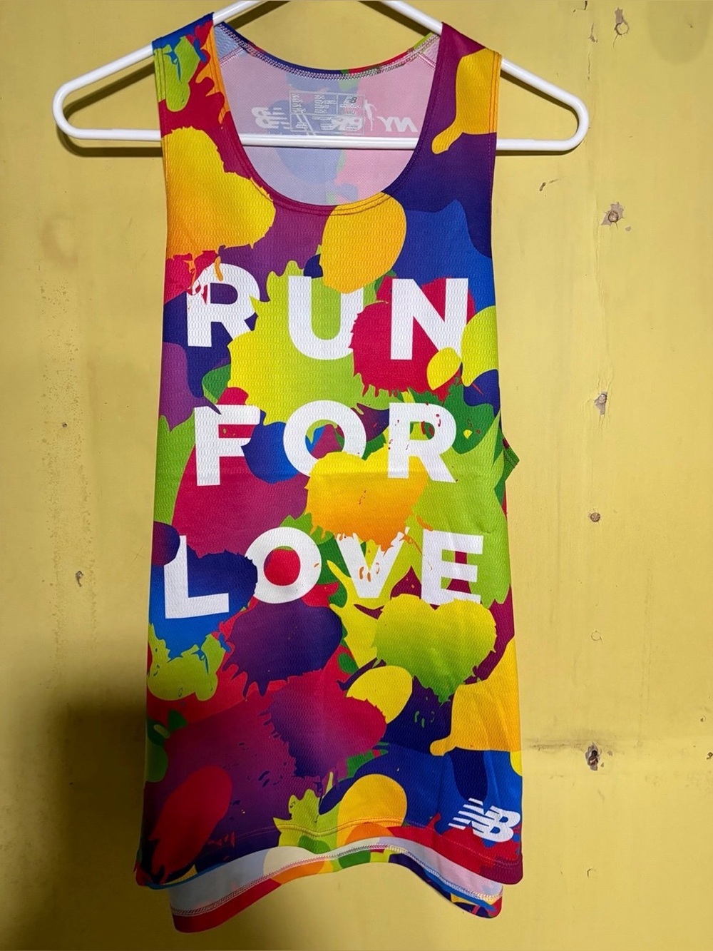 New Balance Multicolor Splatter 'Run For Love' Athletic Tank Top